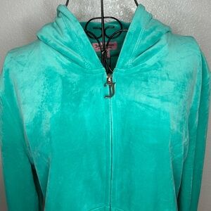 Juicy Couture Aqua Velour Zip-Up Hoodie Jacket | Size XL | New With Tags